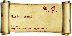 Mirk Fanni névjegykártya