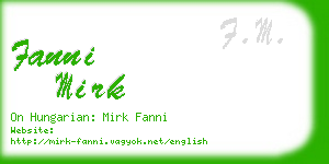 fanni mirk business card